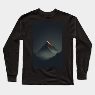Minimal Artwork Aesthetic Mountain Minimalist Art Lover Long Sleeve T-Shirt
